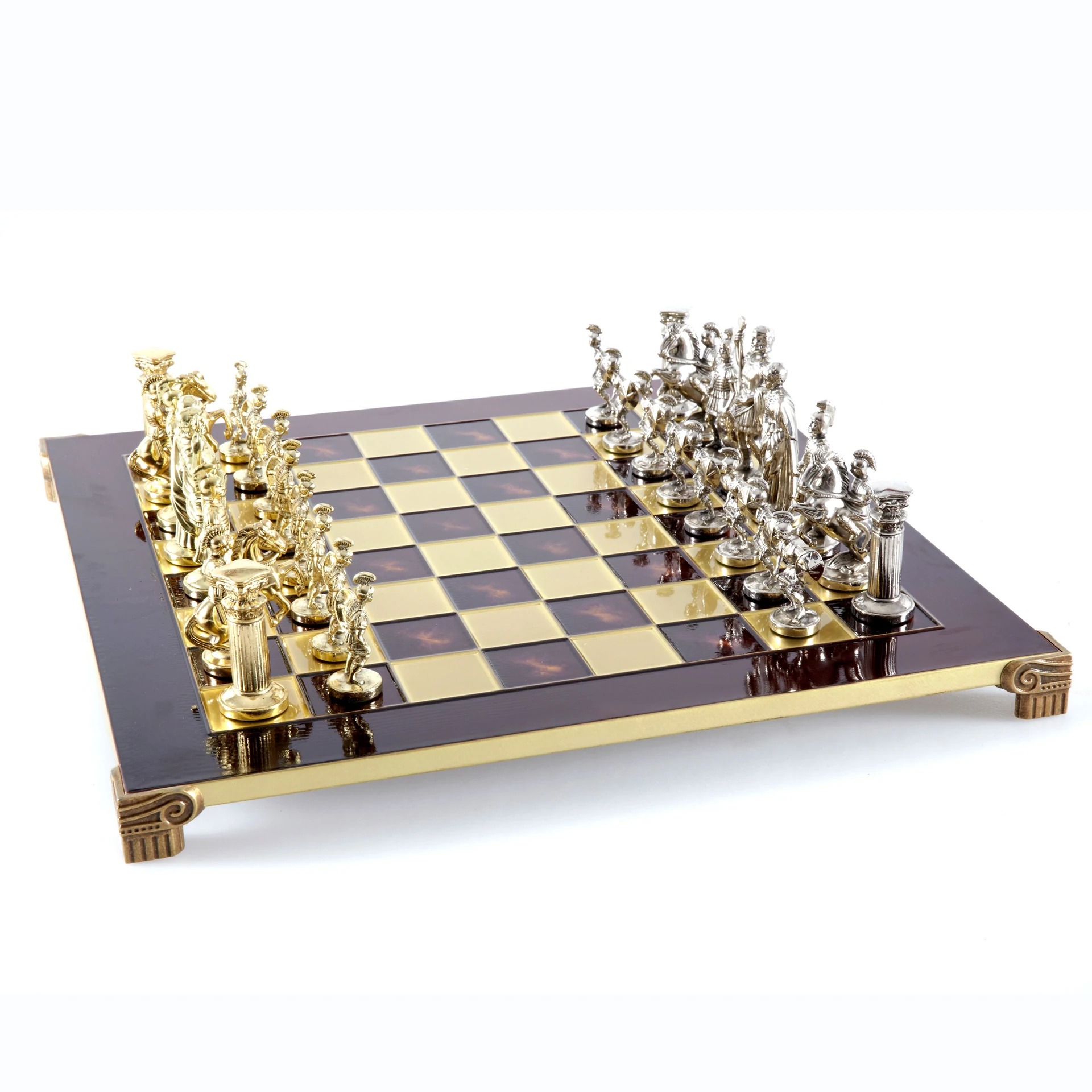 Jogo de Xadrez Completo Período Greco-Romano Prateado e Dourado - Image 7