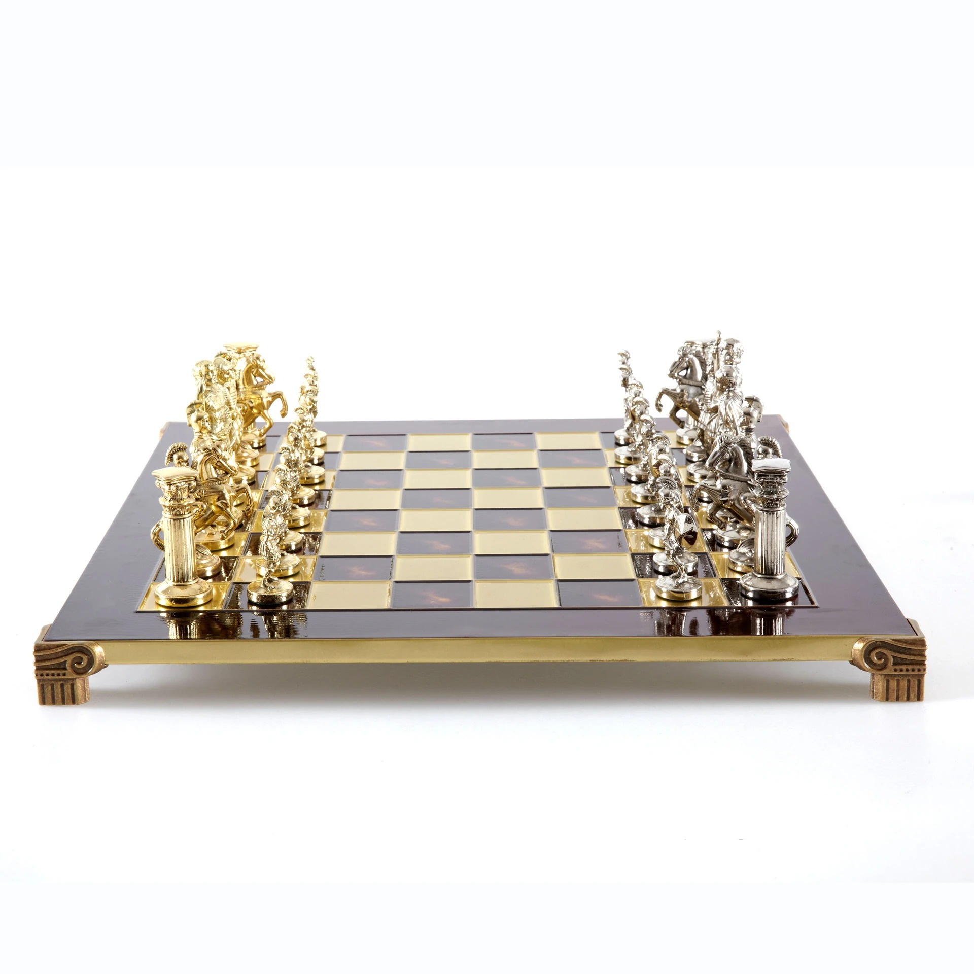 Jogo de Xadrez Completo Período Greco-Romano Prateado e Dourado - Image 8