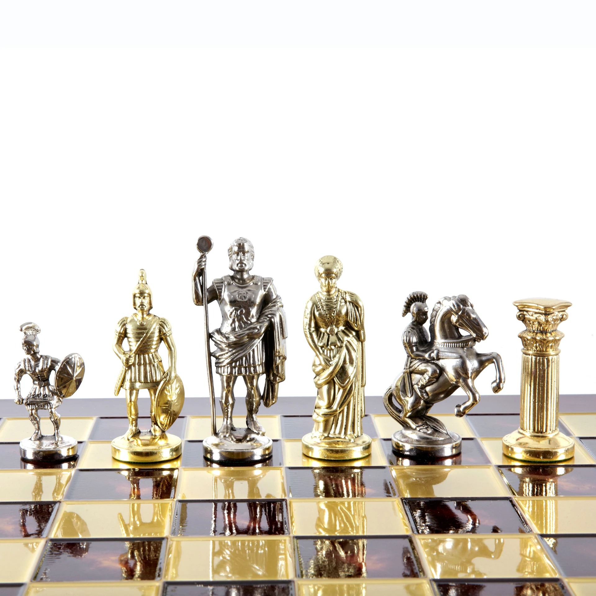 Jogo de Xadrez Completo Período Greco-Romano Prateado e Dourado - Image 11