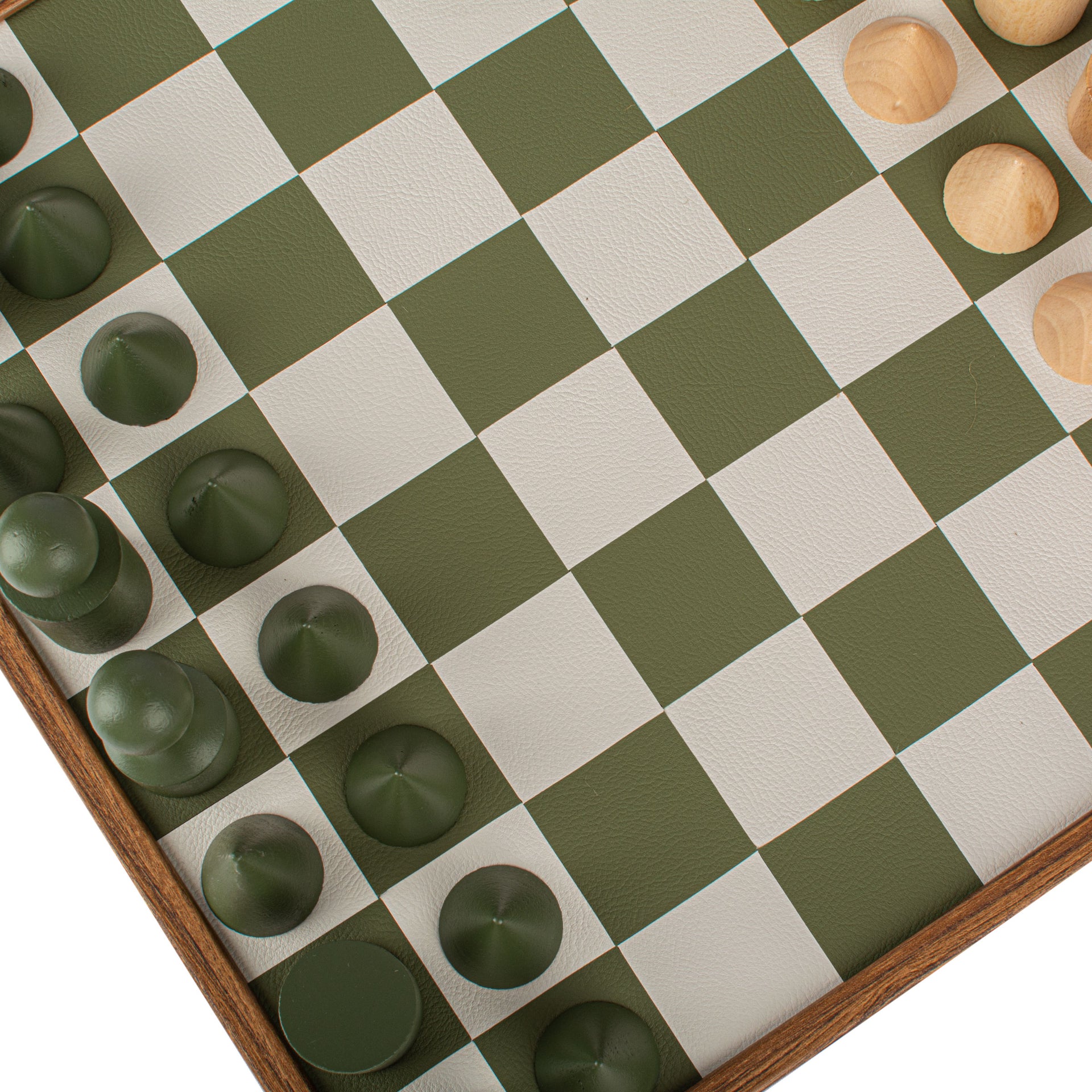 Jogo de Xadrez Completo Estilo Bauhaus - Verde & Branco - 40 x 40 cm - Image 5