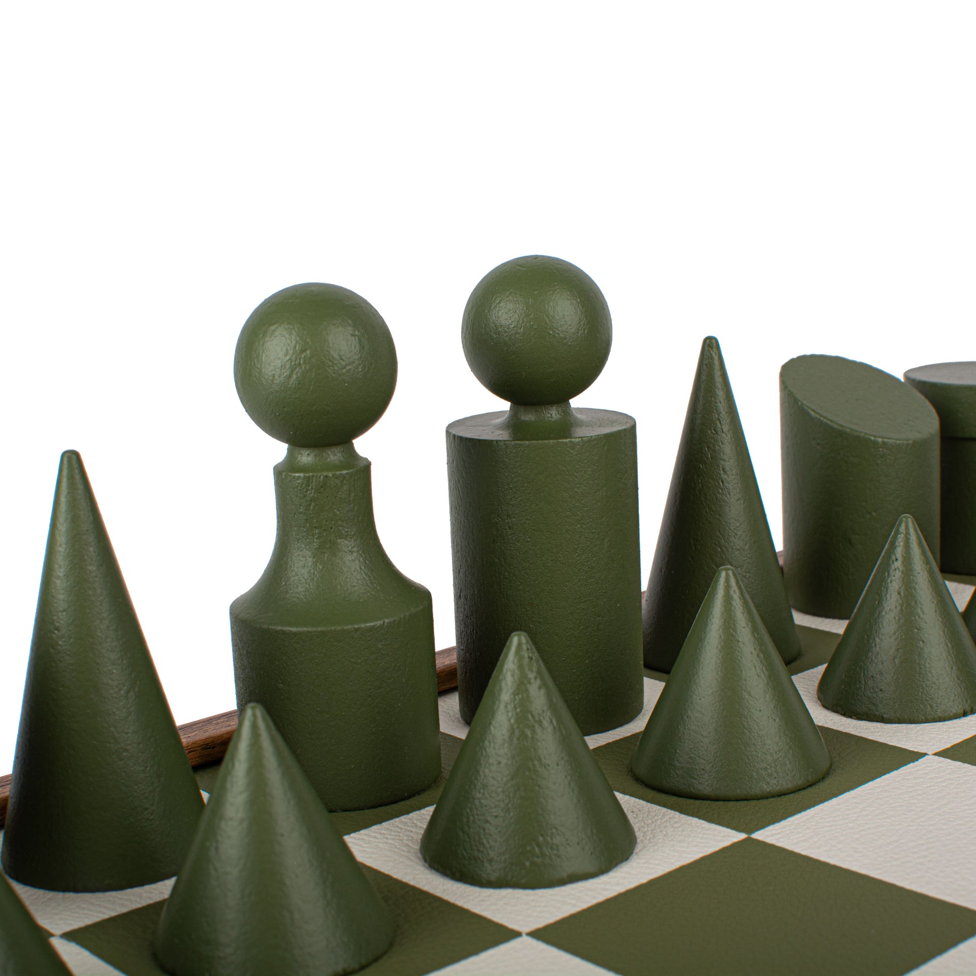 Jogo de Xadrez Completo Estilo Bauhaus - Verde & Branco - 40 x 40 cm - Image 2