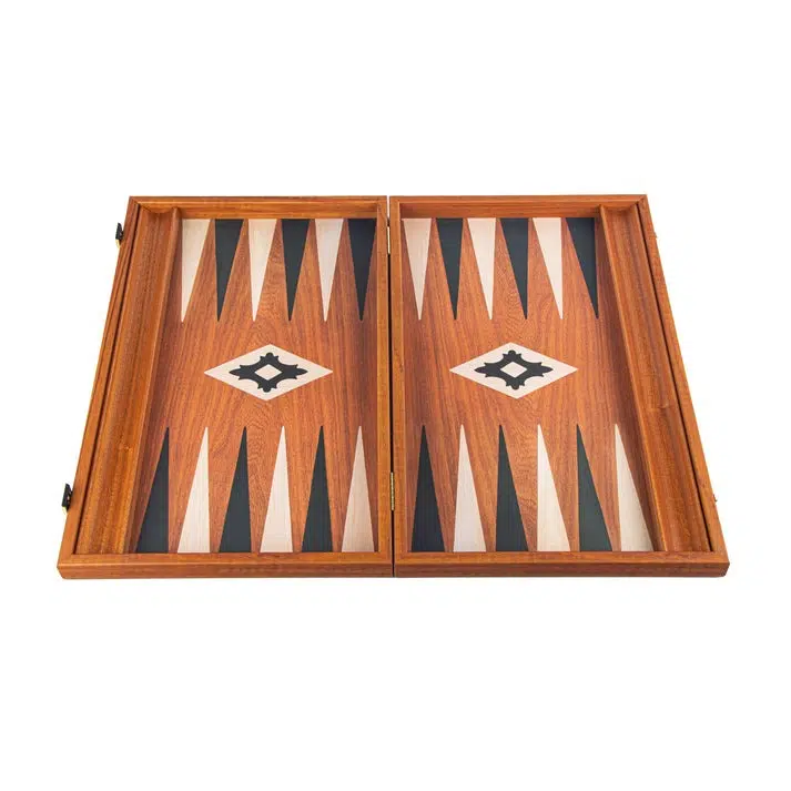 Set de Backgammon Réplique Bois Acajou avec Racks Latéraux