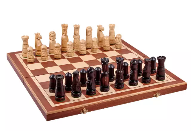 Jeu d’Echecs du Château II Grand Échiquier en Bois Pliable avec Rangement
