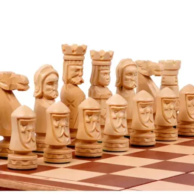 Jeu d’Echecs du Château II Grand Échiquier en Bois Pliable avec Rangement
