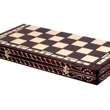 Grand Jeu d’Echecs César II en Bois Pliable - Hauteur de Roi 14 cm