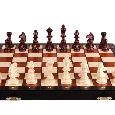 Jeu d'Échecs Magnétique 35x35 cm – Echiquier Magnetique en Bois avec Pièces Staunton