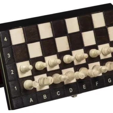 Jeu d’Echecs Magnétiques de Voyage en Bois 27 x 27 cm