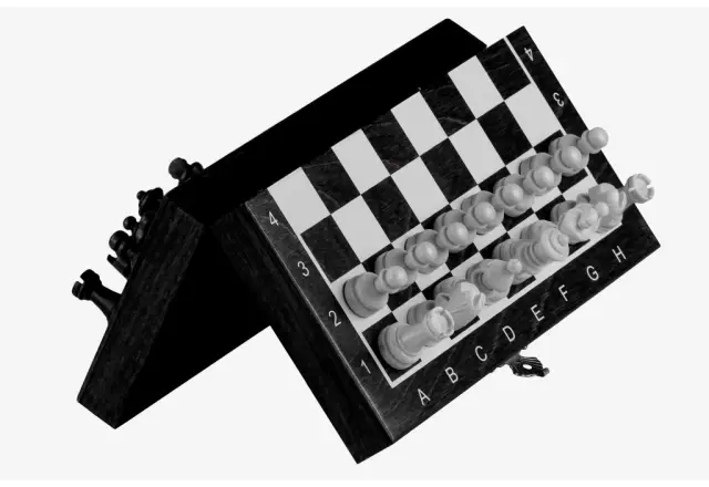 Jeu d’Echecs Mini en Bois Noir et Blanc – Portable, Magnétique et Compact