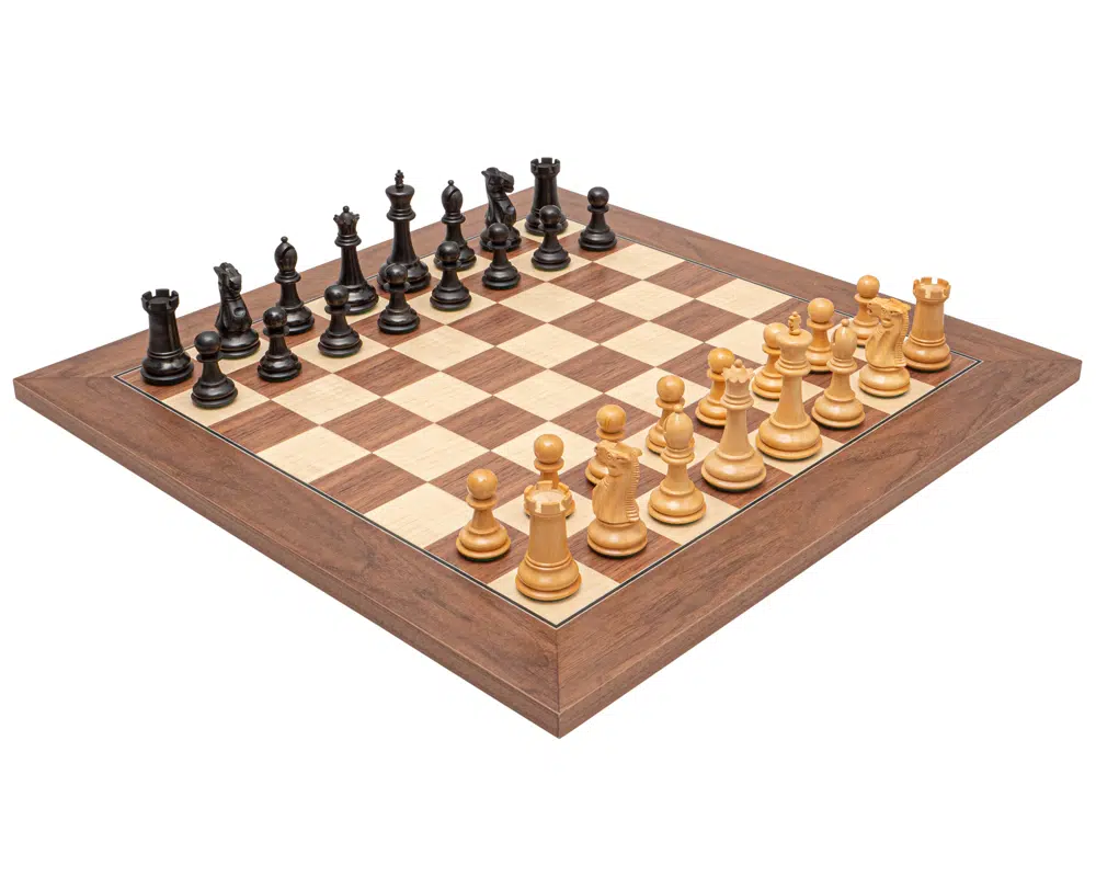Ensemble d’échecs Warwick Grand Noir et Noyer