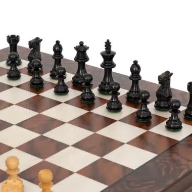 Ensemble d’échecs de luxe Kingsclere en ébène et noyer