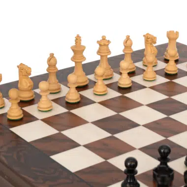 Ensemble d’échecs de luxe Kingsclere en ébène et noyer