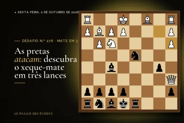 Posição do desafio de xadrez n.º 276: Jogam as pretas e dão mate em 3