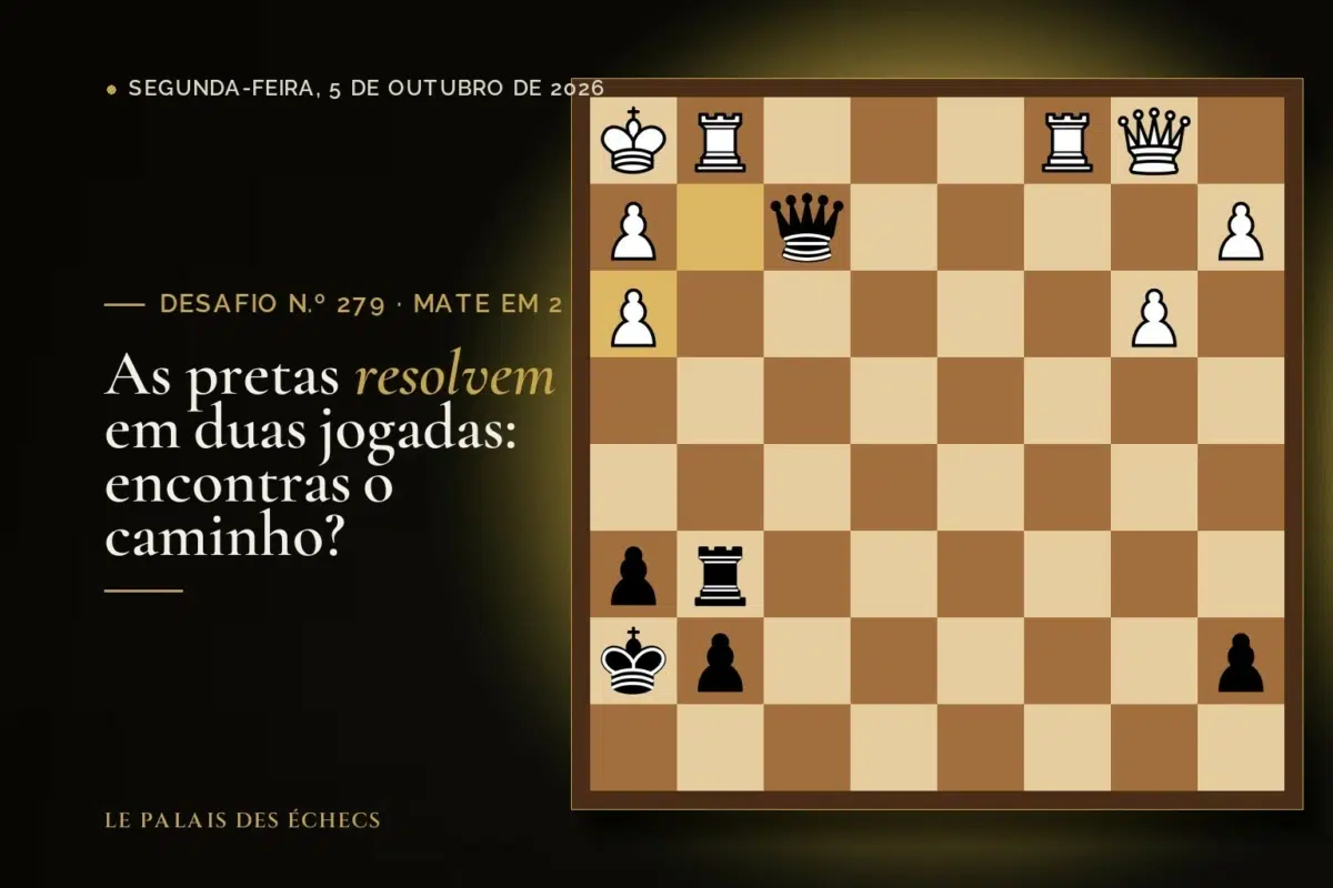 Posição do desafio de xadrez n.º 279: Jogam as pretas e dão mate em 2