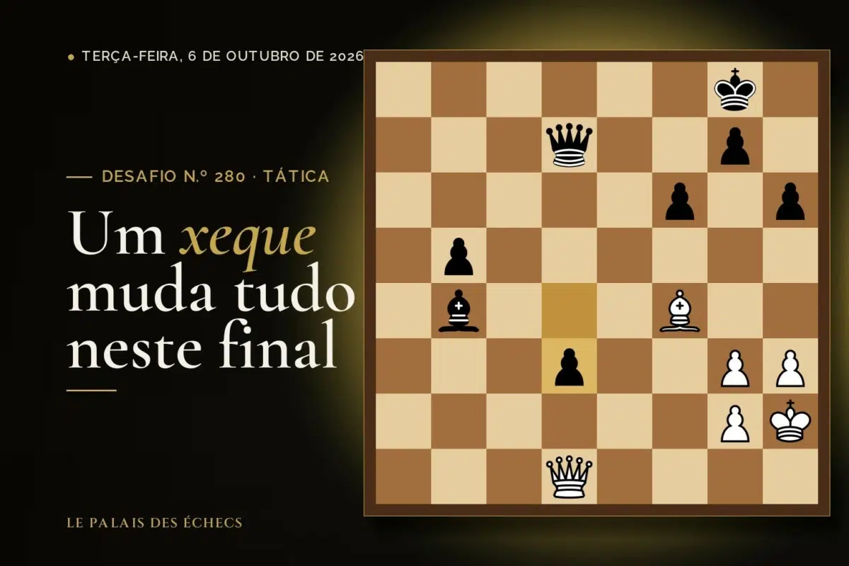 Posição do desafio de xadrez n.º 280: Jogam as brancas e ganham material