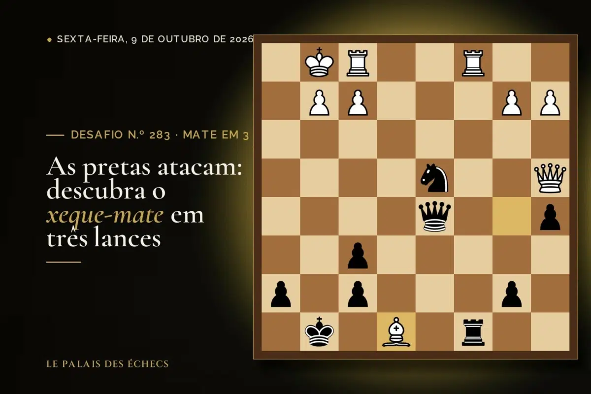 Posição do desafio de xadrez n.º 283: Jogam as pretas e dão mate em 3