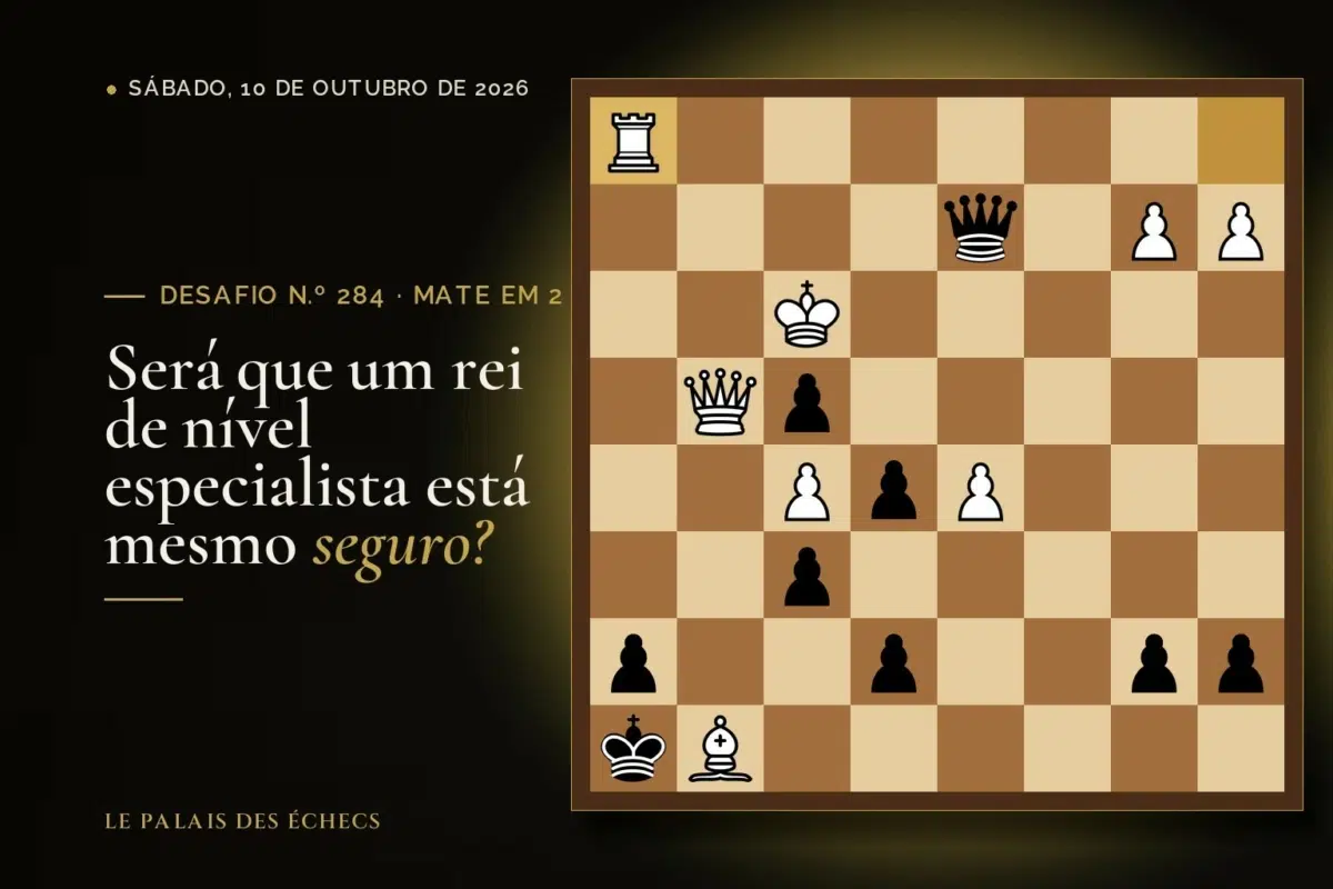 Posição do desafio de xadrez n.º 284: Jogam as pretas e dão mate em 2