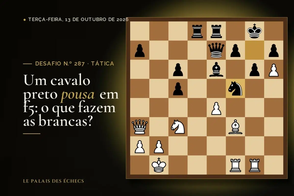 Posição do desafio de xadrez n.º 287: Jogam as brancas e ganham material