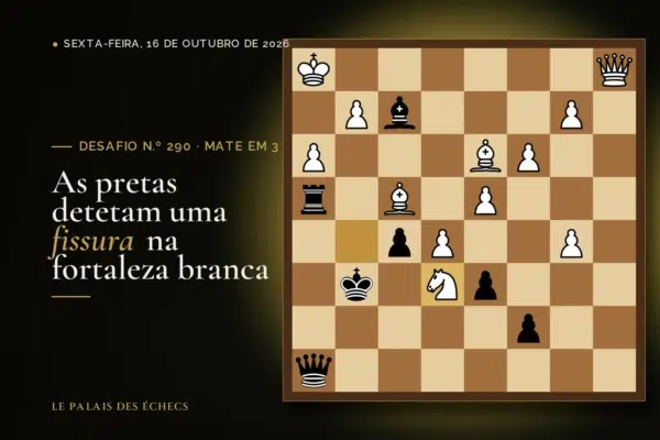 Posição do desafio de xadrez n.º 290: Jogam as pretas e dão mate em 3