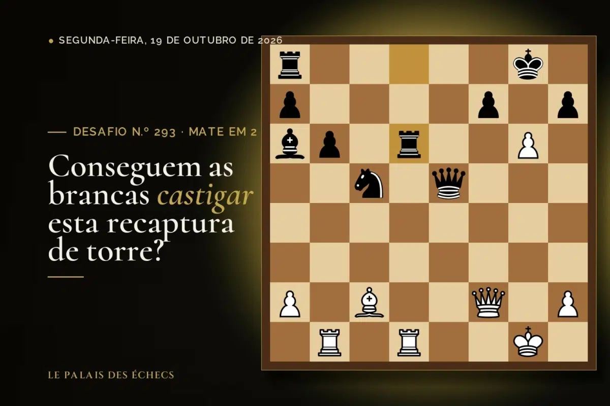 Posição do desafio de xadrez n.º 293: Jogam as brancas e dão mate em 2