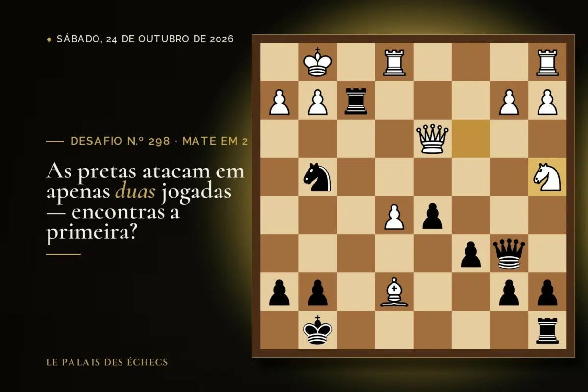 Posição do desafio de xadrez n.º 298: Jogam as pretas e dão mate em 2