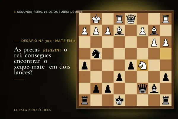 Posição do desafio de xadrez n.º 300: Jogam as pretas e dão mate em 2